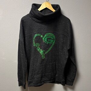 J. America Black Hoodie with Green Bay Packers Design